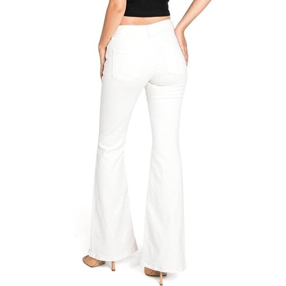 Tinsel Juniors Mid Rise White Denim Flare Jeans NWT - Picture 4 of 9